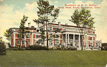 Postcard of the O.C. Barber Mansion