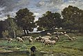 Charles-Émile Jacque, Shepherdess and Her Flock, 1878