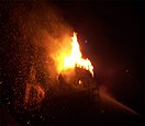 Folgen einer Brandstiftung: Feuer im Nordturm der Göttinger St.-Johannis-Kirche am 23. Januar 2005