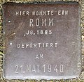 Stolperstein für ein Romm, Stein-Nr. 112 (Holzmarkt 1)