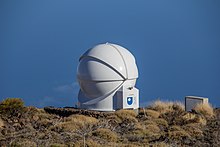 The Open University operates a collection of telescopes and other instruments at the Observatorio del Teide, Tenerife, Spain. Teide Observatory 2018 075.jpg