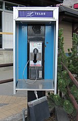 Telus payphone in Golden, British Columbia