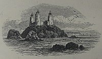 Les trois phares des Casquets : Le Donjon, Saint-Pierre et Saint-Thomas.