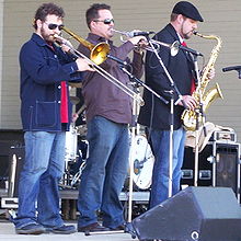 The Mocking Shadows performing at a free concert on Canada Day 2007 in Calgary