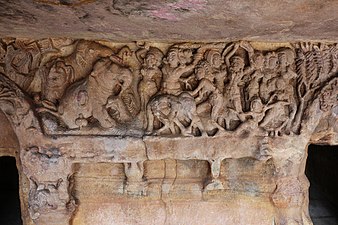 Pillar relief with elephants