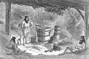 Caption below picture: 'Wallachians distilling...