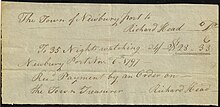 Receipt for payment to the watchman of Newburyport dated 1797. Watchman payment.jpg