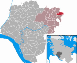 Elhelyezkedése Schleswig-Holstein térképén