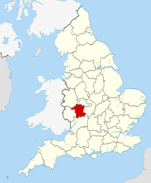 Worcestershire shown within England Worcestershire UK locator map 2010.svg