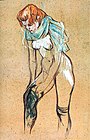 Mujer subiéndose la media (1894)