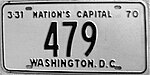 1970 Вашингтон, округ Колумбия, номерной знак с низким номером.jpg