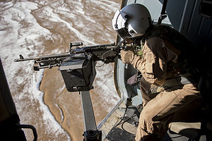 A door gunner operating the 7.62 GPMG over Kandahar Province, Afghanistan Afghan soldier M240 near Kabul 2013 01 121129-F-PM120-898.jpg