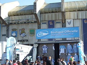 English: Aviron Bayonnais rugby team in Anoeta...