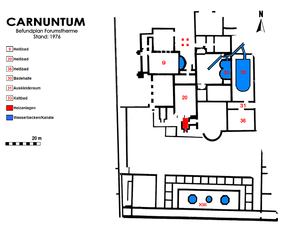 Befundplan der Forumstherme (Stand 1976)