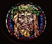 Verrière XXe "Christ Pantocrator" (Joseph Ehrismann 1880-1937)