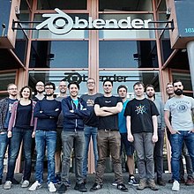 The Amsterdam team with Ton Roosendaal in front of the Blender Foundation headquarters Blender Foundation Amsterdam team.jpg