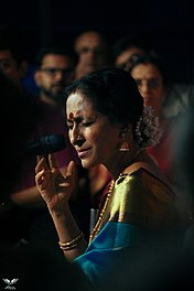 Bombay Jayashri at a concert held at Vani Mahal (Chennai) in December 2017