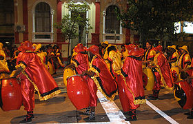 Candombe being played on the streets of its origins, Montevideo, Uruguay.