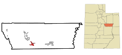 Location in Carbon County and the state of Utah