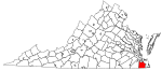 State map highlighting Chesapeake