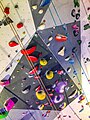 One of the indoor rock-climbing wall surfaces at Climb Central Funan