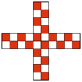 Sakkozott kereszt (fr: croix echequetée, en: checked cross, chequi)