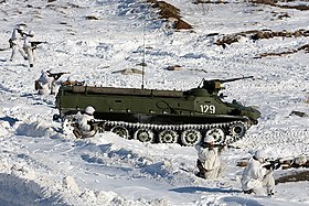 Боевая подготовка 200-й отдельной мотострелковой бригады в условиях Заполярья. 22 марта 2012.