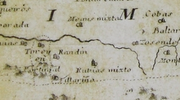 Meaus e Rubiás no mapa do bispado de Ourense de Joseph Cornide (1763).