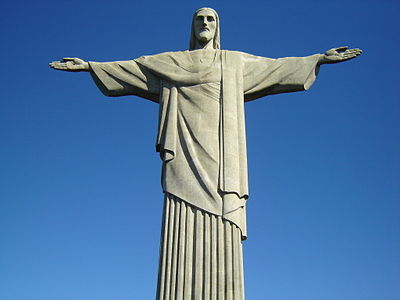 Cristos Mântuitorul de Paul Landowski (1931), din steatit, pe Muntele Corcovado din Rio de Janeiro (Brazilia)