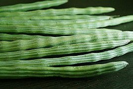 Immature moringa pods, or "drumsticks"