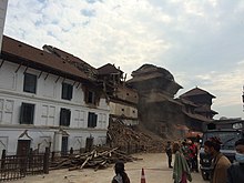 Damage in the Basantpur Durbar Square Durbarsquare after earthquake 3.JPG