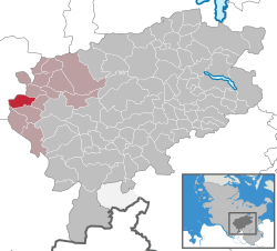 Elhelyezkedése Schleswig-Holstein térképén