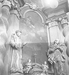 Detail oltáře sv. Filipa Benizi – původní stav