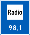 Radio station (frequency in MHz)