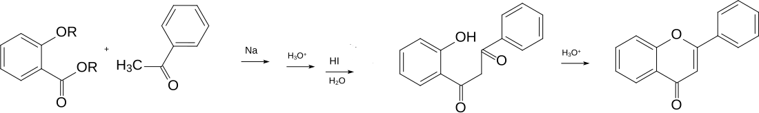 Flavon-Synthese aus Salicylsäureester nach Kostanecki & Tambor