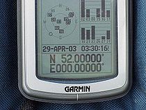 Close-up of Garmin GPS receiver.
