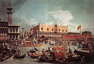 Canaletto (1730) - De Venetiaanse vlag op de Bucintoro