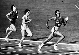 Wilma Rudolph became the first woman in history to sweep 100 meters, 200 meters, and 4x100 meters relay at the 1960 Rome Games. Giuseppina leone.jpg