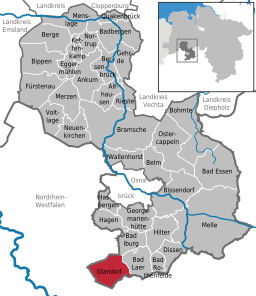 Läget för kommunen Glandorf i Landkreis Osnabrück