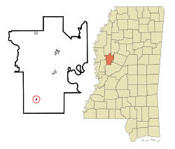 路易絲在漢弗萊斯縣及密西西比州的位置（以紅色標示）