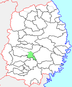 Location of Tōwa in Iwate Prefecture