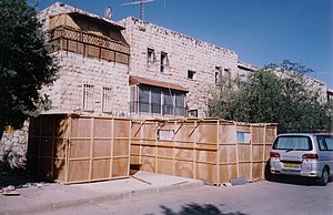 Sukkahs in Jerusalem.
