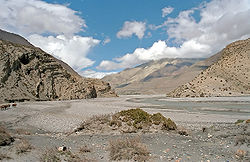 The cold and barren Himalayan landscape