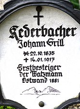 Grabstätte Johann Grill (Detail Grab-Inschrift)