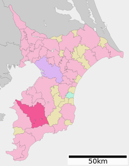 Situering van Kimitsu in de prefectuur Chiba