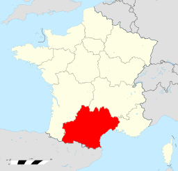 Kommunens läge i regionen Occitanien i Frankrike