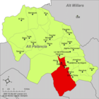 Расположение муниципалитета Сегорбе на карте провинции