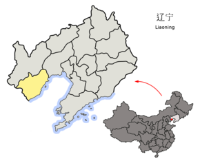 Location of Huludao Prefecture within Liaoning (China).png