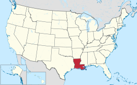 Mapa ti Estados Unidos a mangipakita ti Louisiana