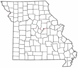 Location of Tebbetts in Missouri